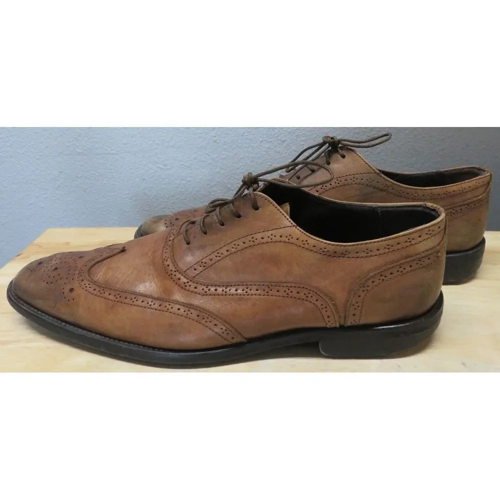 Mens To Boot New York Brogue Leather Dress Shoes‎ Italy Brown Wing Tip Size 11